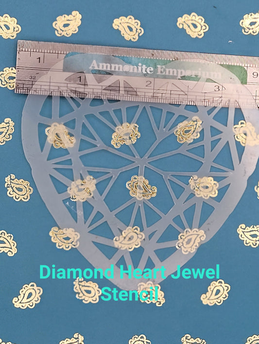 Heart Diamond jewel stencil facepaint bodyart cakecraft reusable