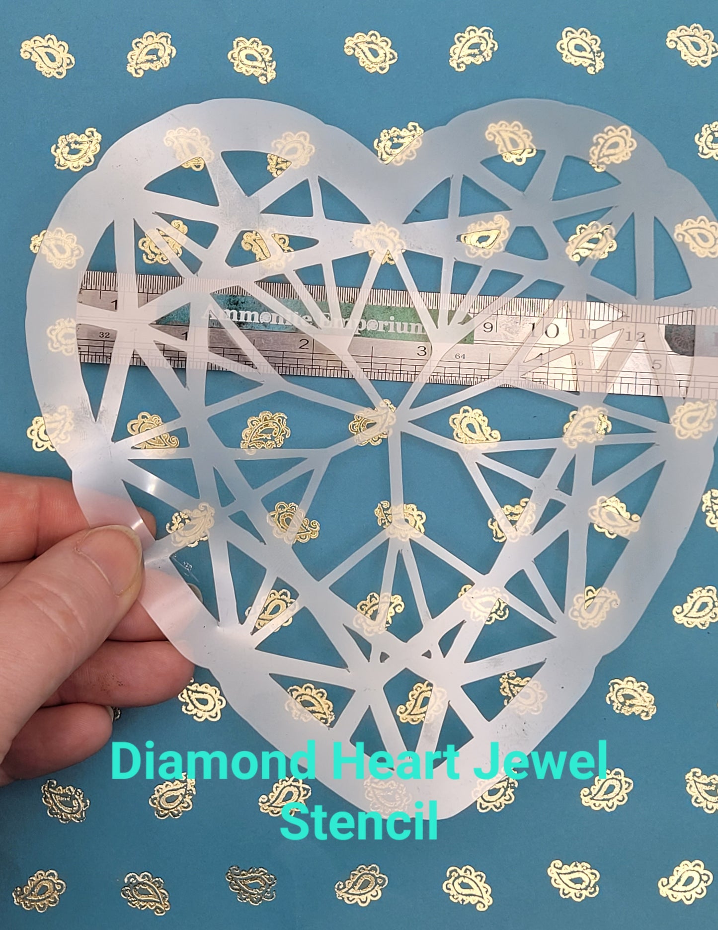 Heart Diamond jewel stencil facepaint bodyart cakecraft reusable