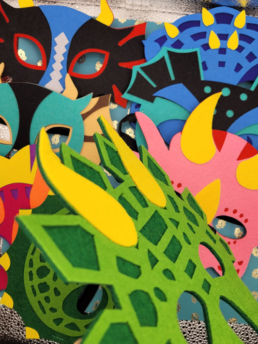 Felt Dino Dragon Monster Party Decoration Masks