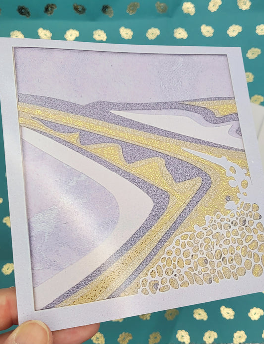 Chesil Beach Dorset Fleet Papercut Layered Blank Greetings Card & Envelope