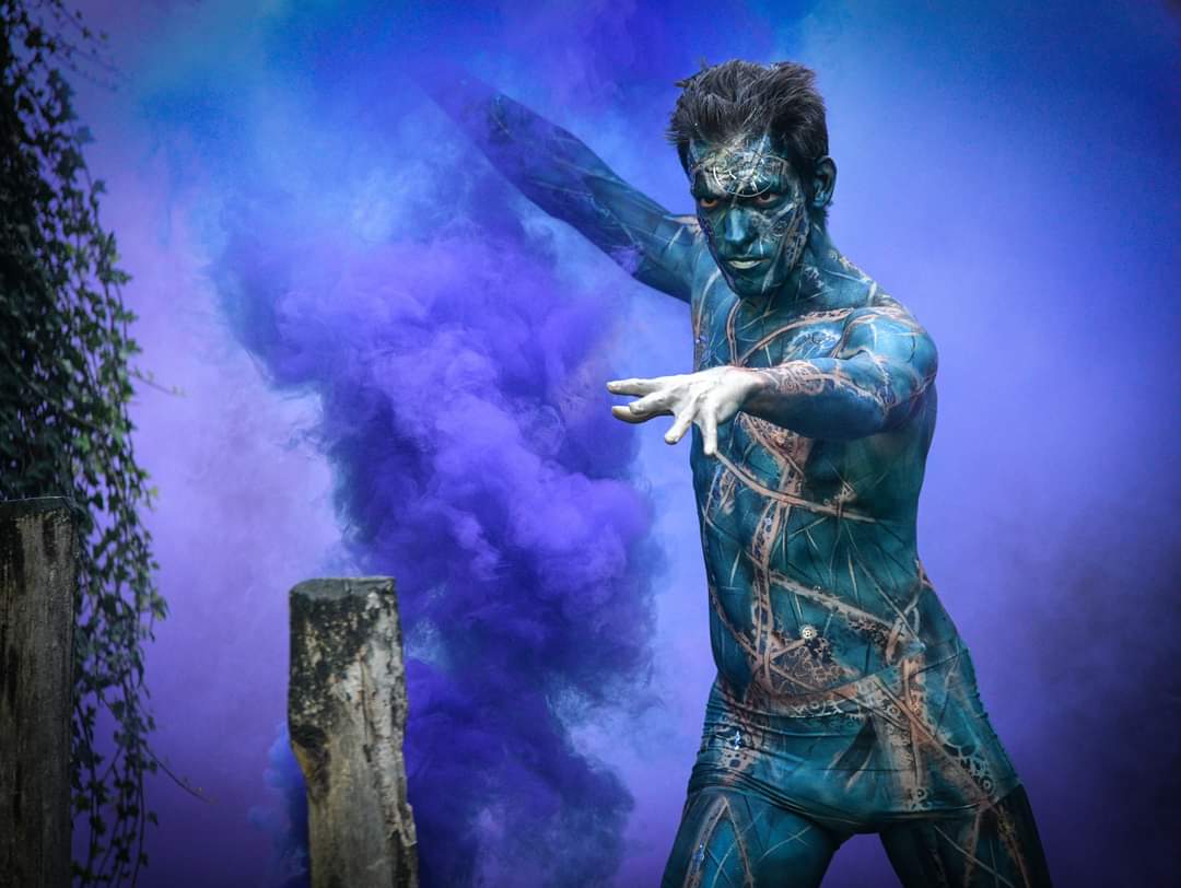 Steampunk cog clock mechanical Stencil face paint airbrush