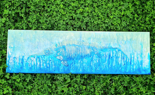 ICTHYOSAUR Faux Fossil Plaster Marine Reptile Fossil Art
