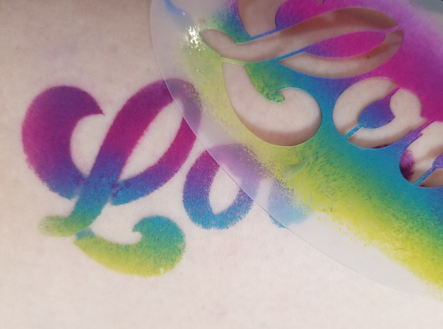 Groovy Pride LGBTO Love Stencil Reusable face paint body art sugar craft