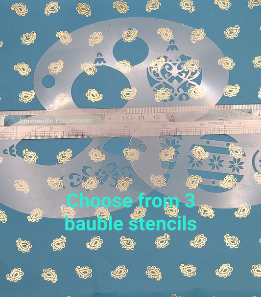 3 Round Bauble Christmas Stencil decor facepaint airbrush bodyart