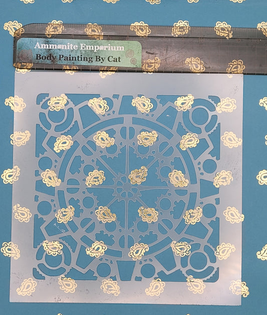 Steampunk mechanical moroccan tile Stencil cog clock