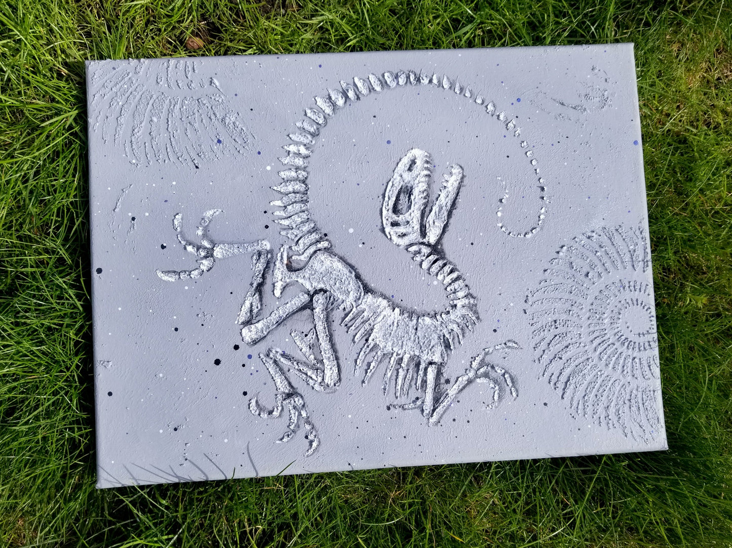 RAPTOR DINOSAUR Faux Fossil Death Curl Plaster Reptile Fossil Art