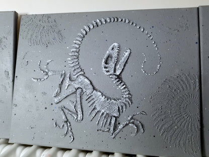 RAPTOR DINOSAUR Faux Fossil Death Curl Plaster Reptile Fossil Art