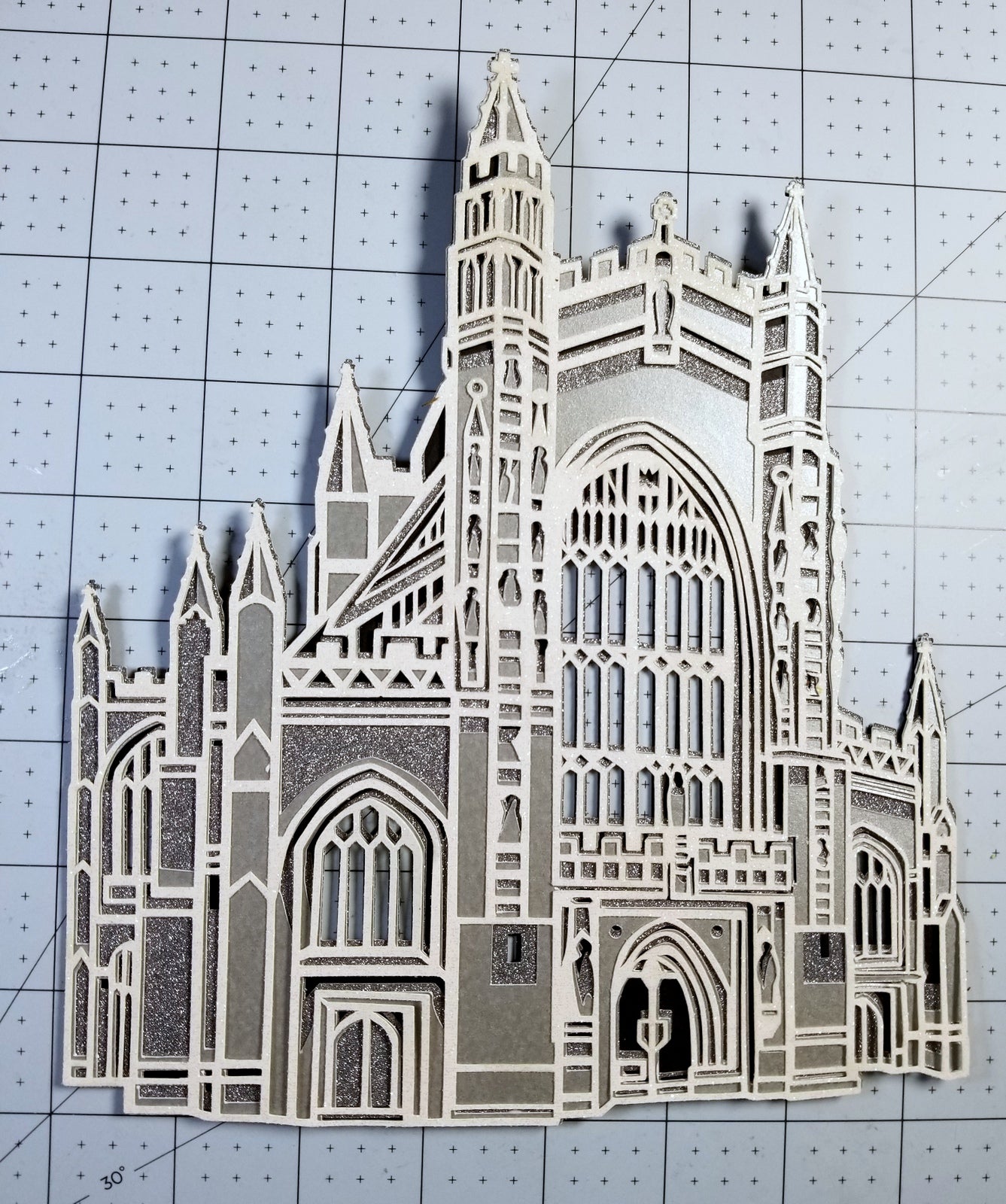 Bath Abbey. Papercut Multi Layer Landscape Art Landmark