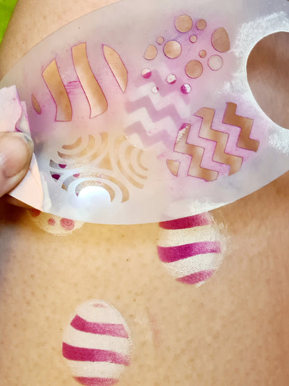 Easter Egg geometric 2 step Stencil face paint bodyart cakecraft