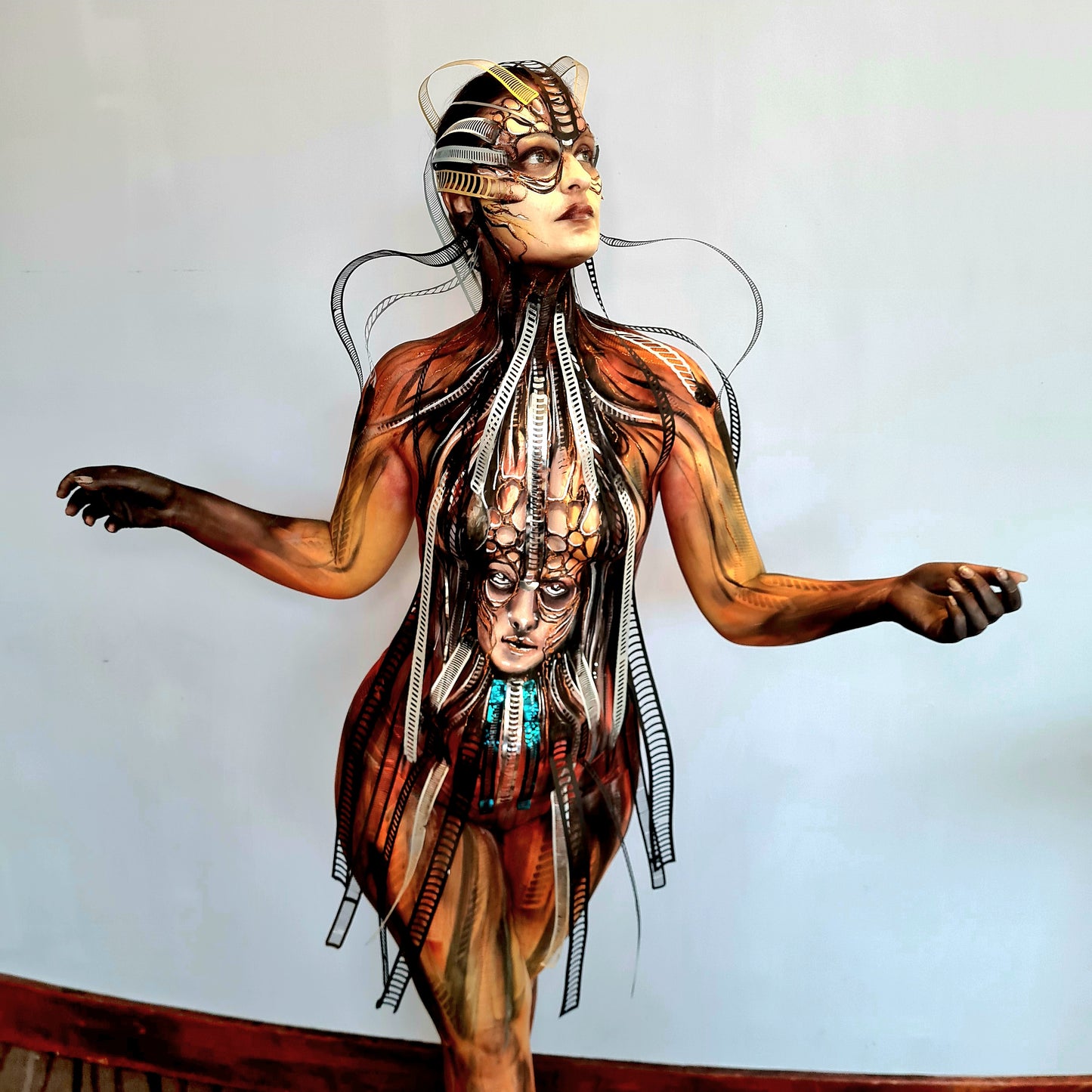 Cyber Mechanoid Cyberpunk tubing Clockwork Steampunk Stencil hex bolt