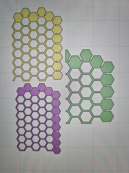 Hexagonal Stencil facepaint bodyart cakecraft robot bee insect airbrush