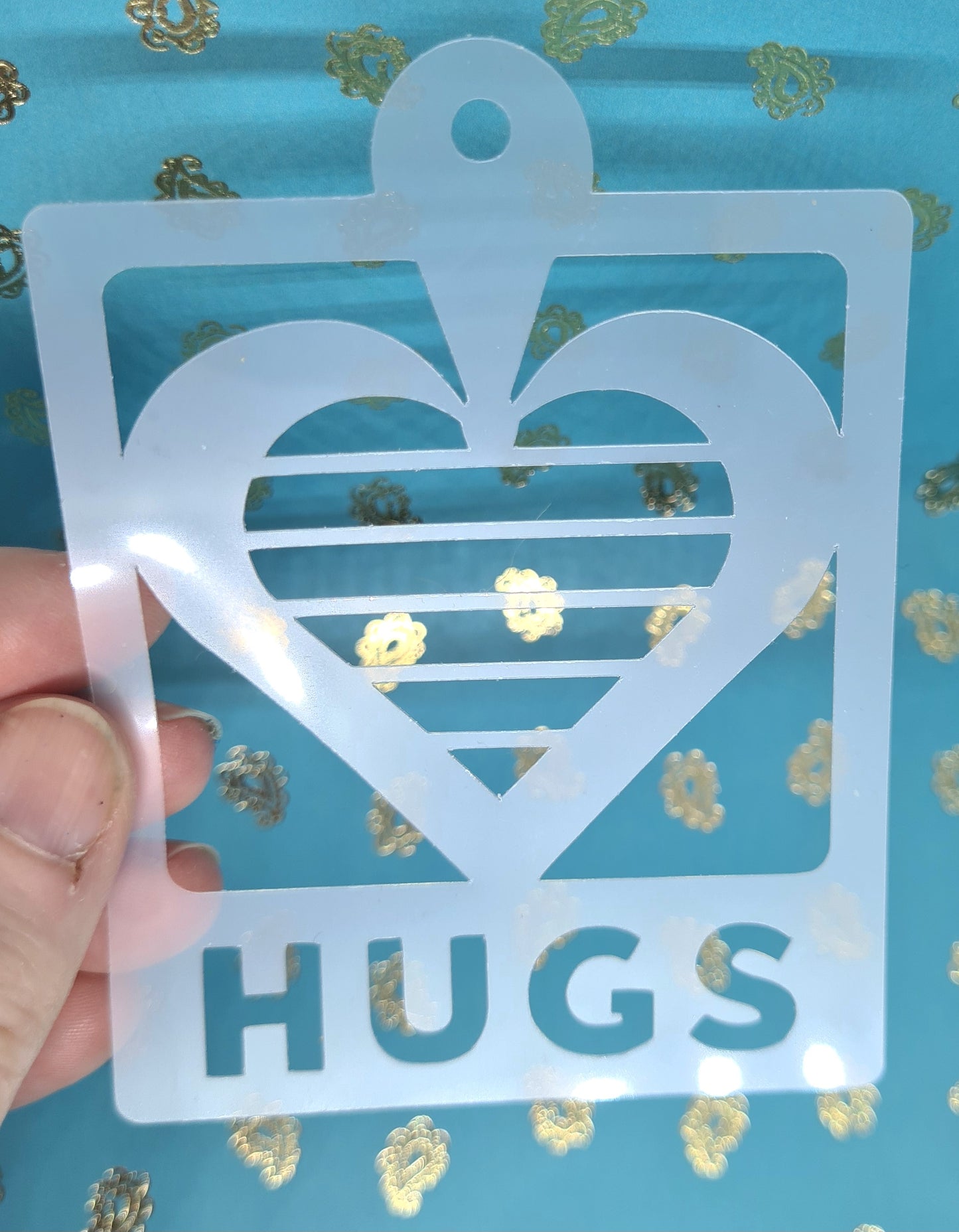 HUGS heart shaped Pride LGBTQ Stencil face paint body art sugar craft