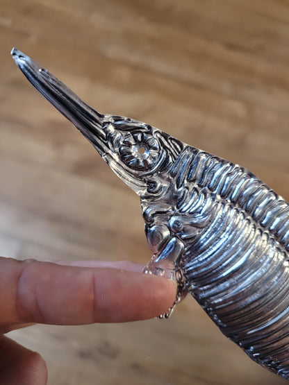 Icthyosaur Aluminium Anning  (Aluminium Fossil Art) 23x8 inch frame