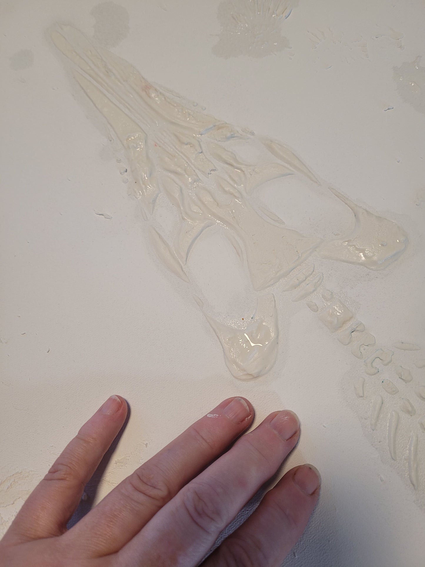 PLIOSAUR Faux Fossil Sea Rex Plaster Marine Reptile Fossil Art