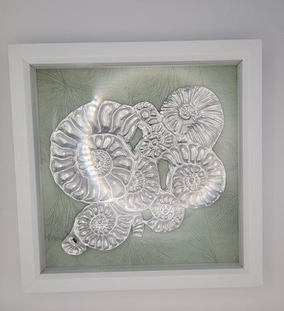 Silver Cephalopod Ammonite (Aluminium Fossil Art)