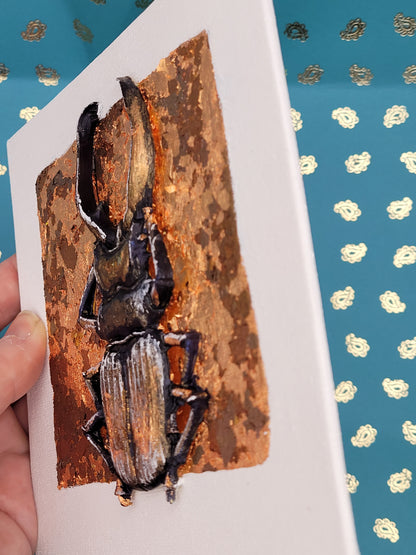 Iridescent Insects (Metallic Gold Foil 3d Art) Decor Art