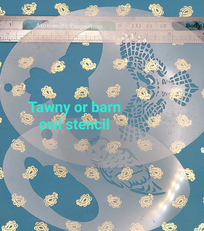 Tawny Owl Flying Stencil decor facepaint airbrush bodyart Hedwig