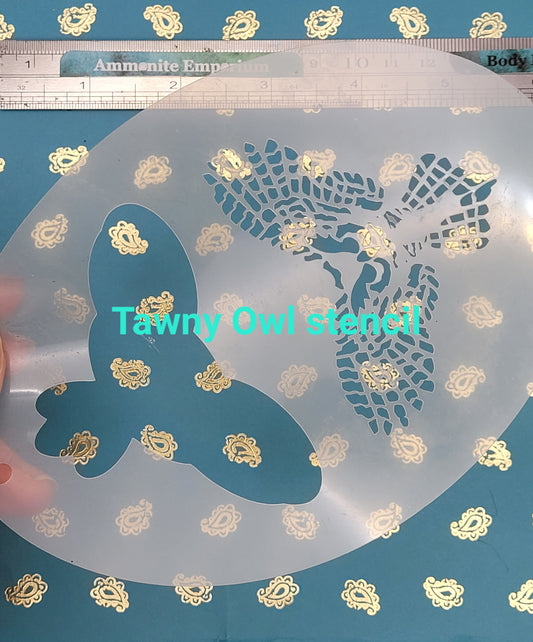 Tawny Owl Flying Stencil decor facepaint airbrush bodyart Hedwig