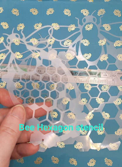 Bee on honeycomb hexagonal Stencil facepaint bodyart cakecraft