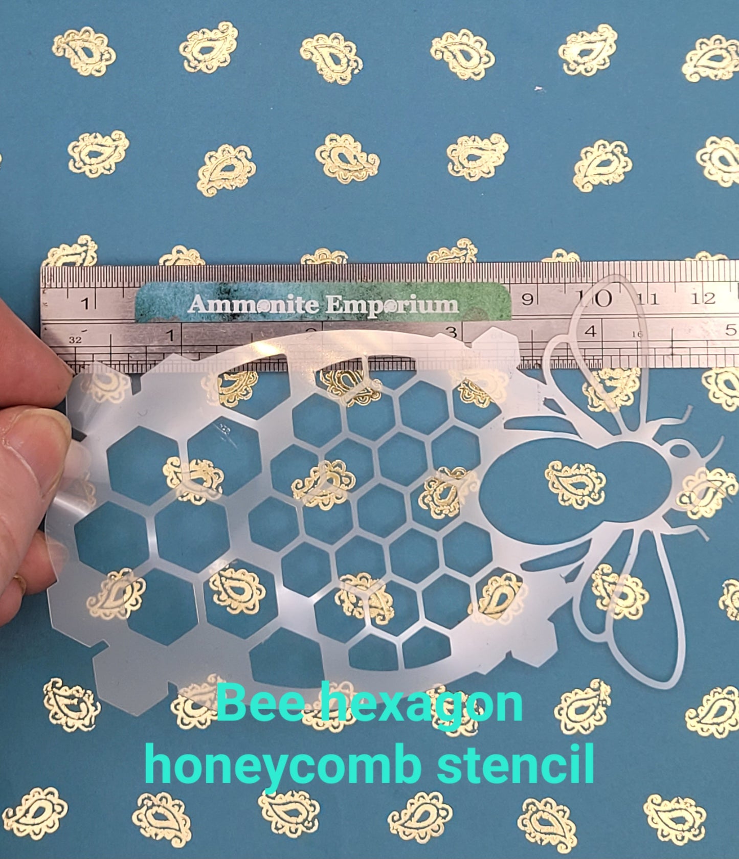 Bee on honeycomb hexagonal Stencil facepaint bodyart cakecraft