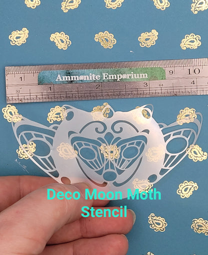 Deco Moth moon art nouveau Stencil face paint bodyart cakecraft