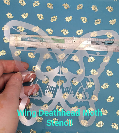 DARK wing  PART Skull Moth death head tattoo stencil facepaint bodyart cakecraft