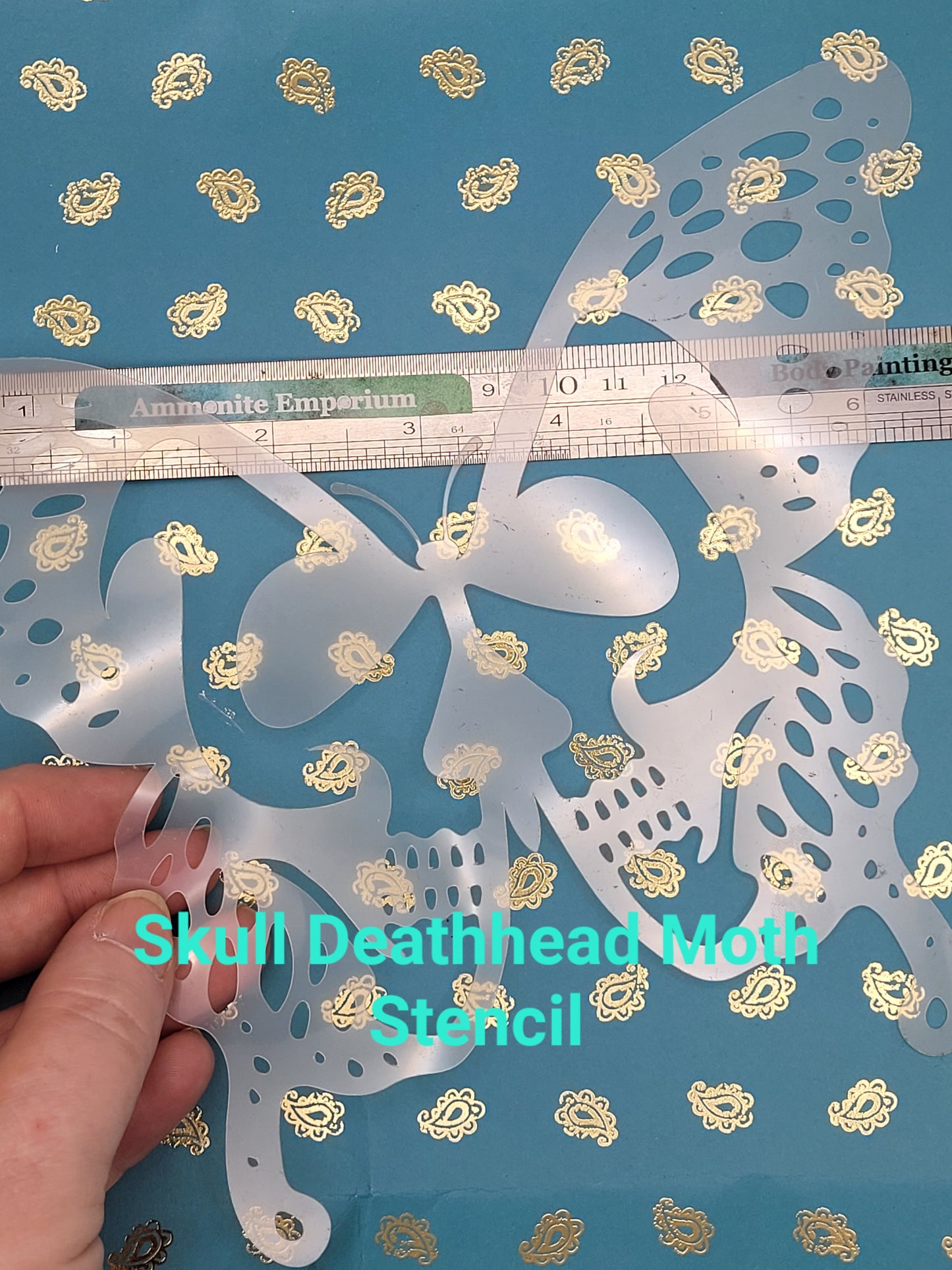 LIGHT PART Skull Bone part Moth death head tattoo stencil facepaint bodyart cakecraft