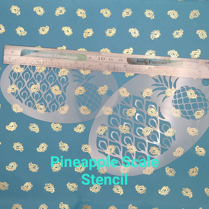 Pineapple scale Tropical Stencil face paint bodyart cakecraft airbrush