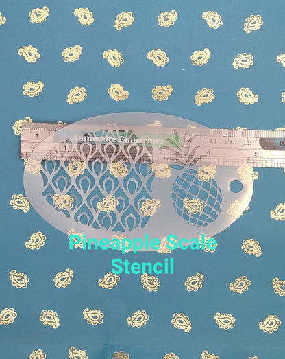 Pineapple scale Tropical Stencil face paint bodyart cakecraft airbrush