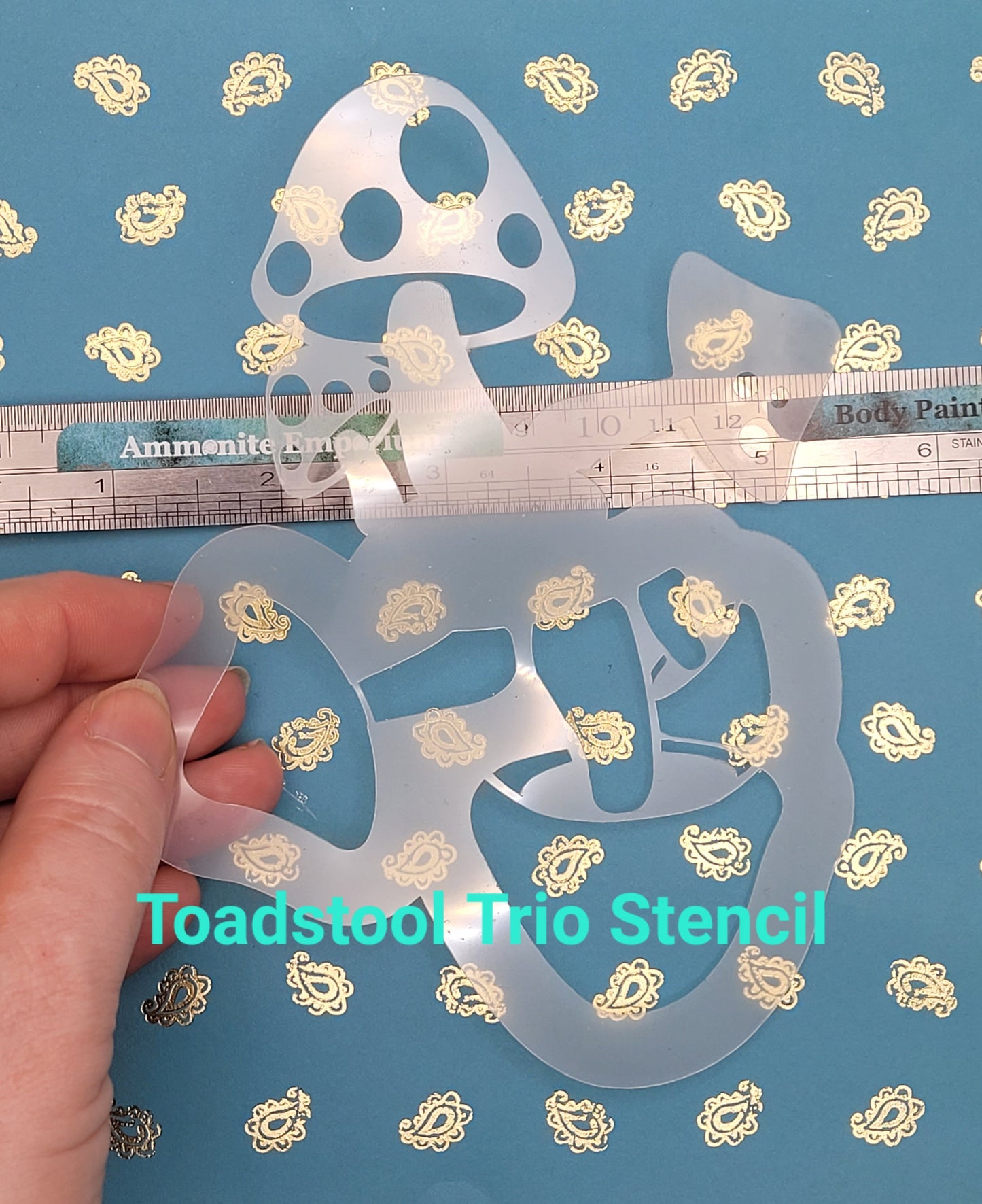 Toadstool Trio fairy Fungi mushroom Alice Stencil face paint bodyart cakecraft