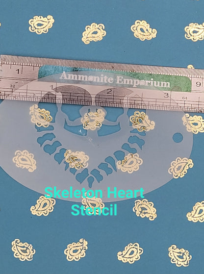 Skeleton Skull KISS Heart halloween creepy reusable stencil facepaint bodyart cakecraft