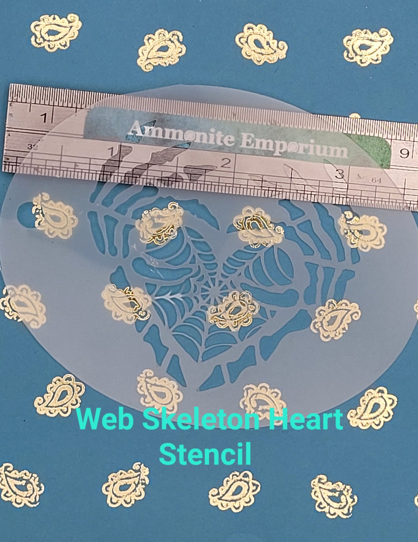 Skeleton Hand Heart WEB halloween creepy reusable stencil facepaint bodyart cakecraft