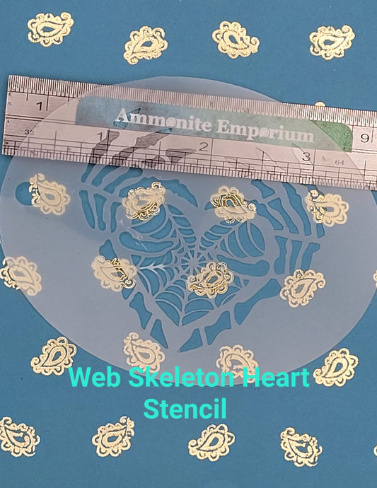 Skeleton Hand Heart WEB halloween creepy reusable stencil facepaint bodyart cakecraft