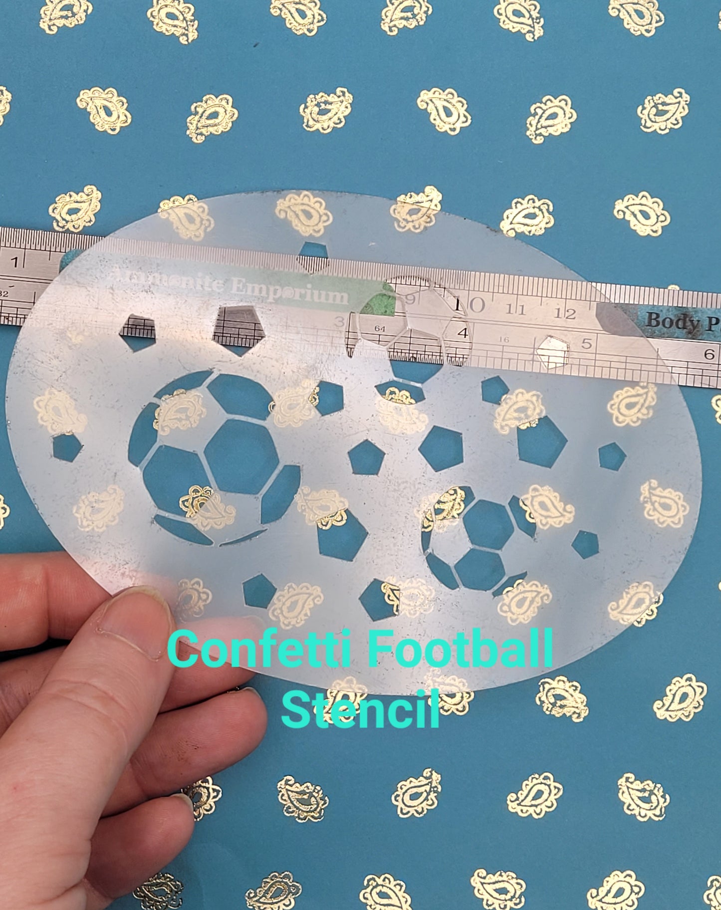 Football CONFETTI soccer ball Sports reusable stencil facepaint