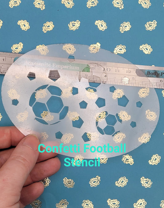 Football CONFETTI soccer ball Sports reusable stencil facepaint