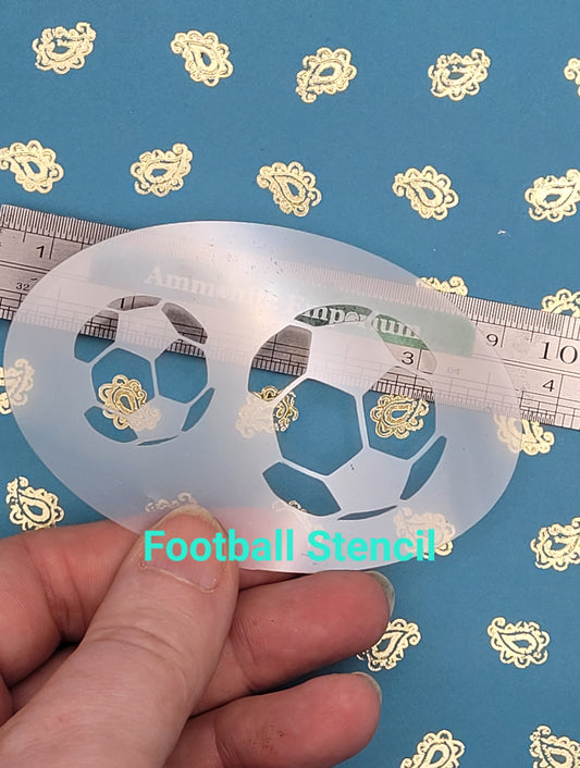 Two Football soccer ball Sports reusable stencil facepaint