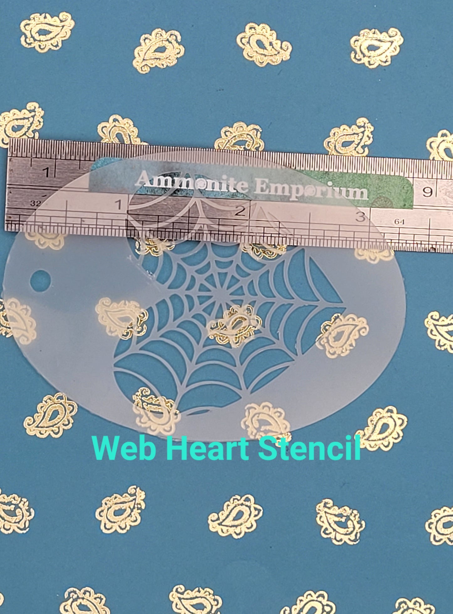 HEART WEB halloween creepy sugarskull  reusable stencil facepaint bodyart cakecraft