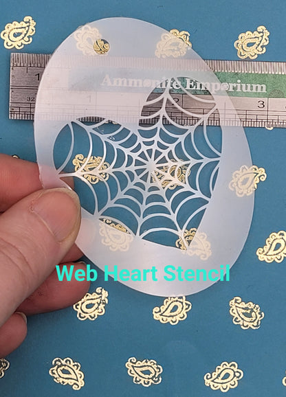 HEART WEB halloween creepy sugarskull  reusable stencil facepaint bodyart cakecraft