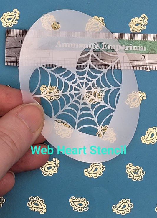 HEART WEB halloween creepy sugarskull  reusable stencil facepaint bodyart cakecraft