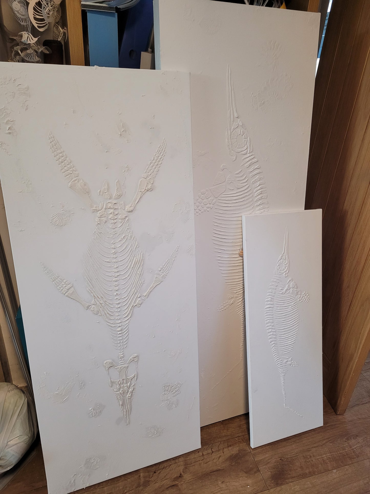 PLIOSAUR Faux Fossil Sea Rex Plaster Marine Reptile Fossil Art