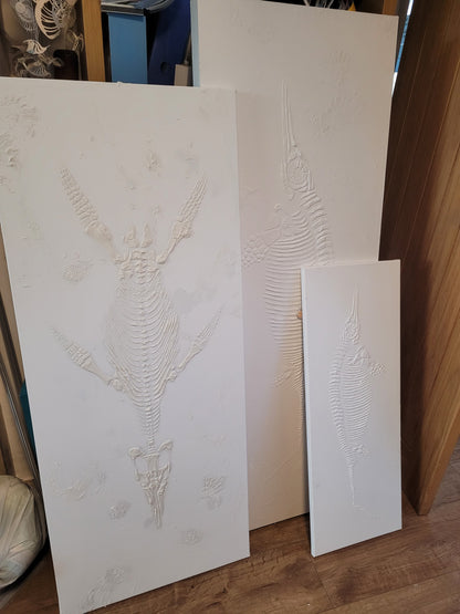 PLIOSAUR Faux Fossil Sea Rex Plaster Marine Reptile Fossil Art