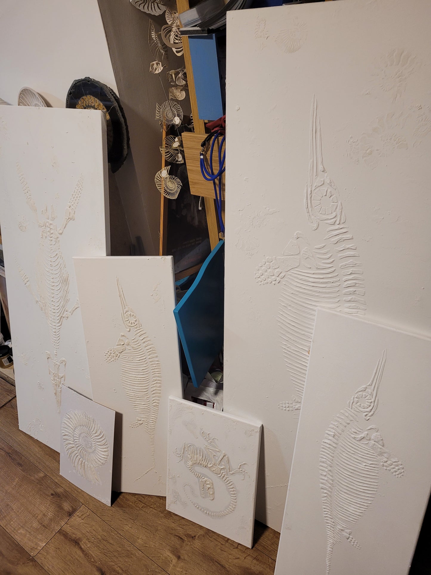 ICTHYOSAUR Faux Fossil Plaster Marine Reptile Fossil Art