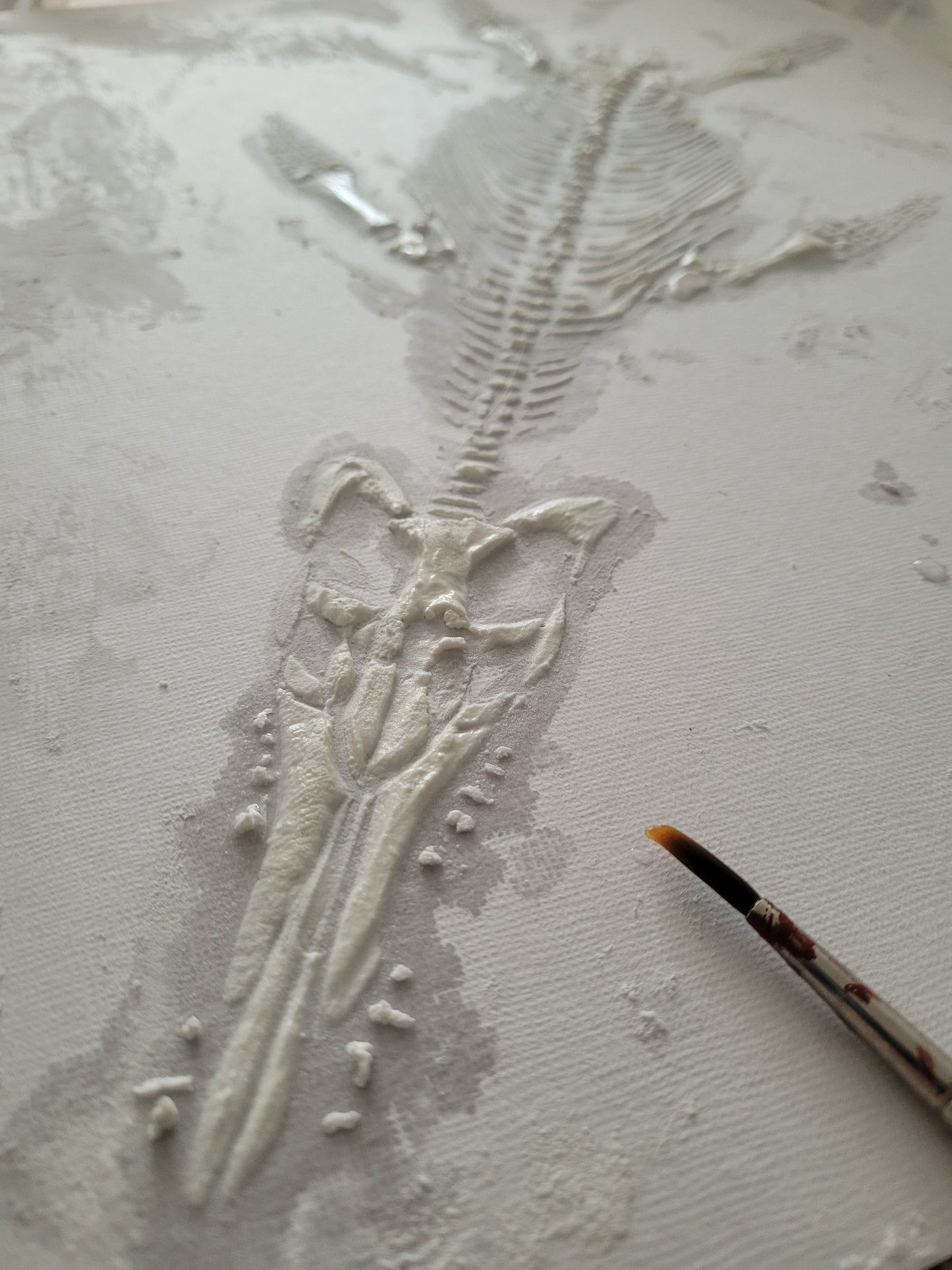 PLIOSAUR Faux Fossil Sea Rex Plaster Marine Reptile Fossil Art