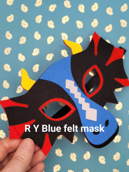 Felt Dino Dragon Monster Party Decoration Masks