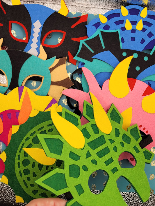 Felt Dino Dragon Monster Party Decoration Masks