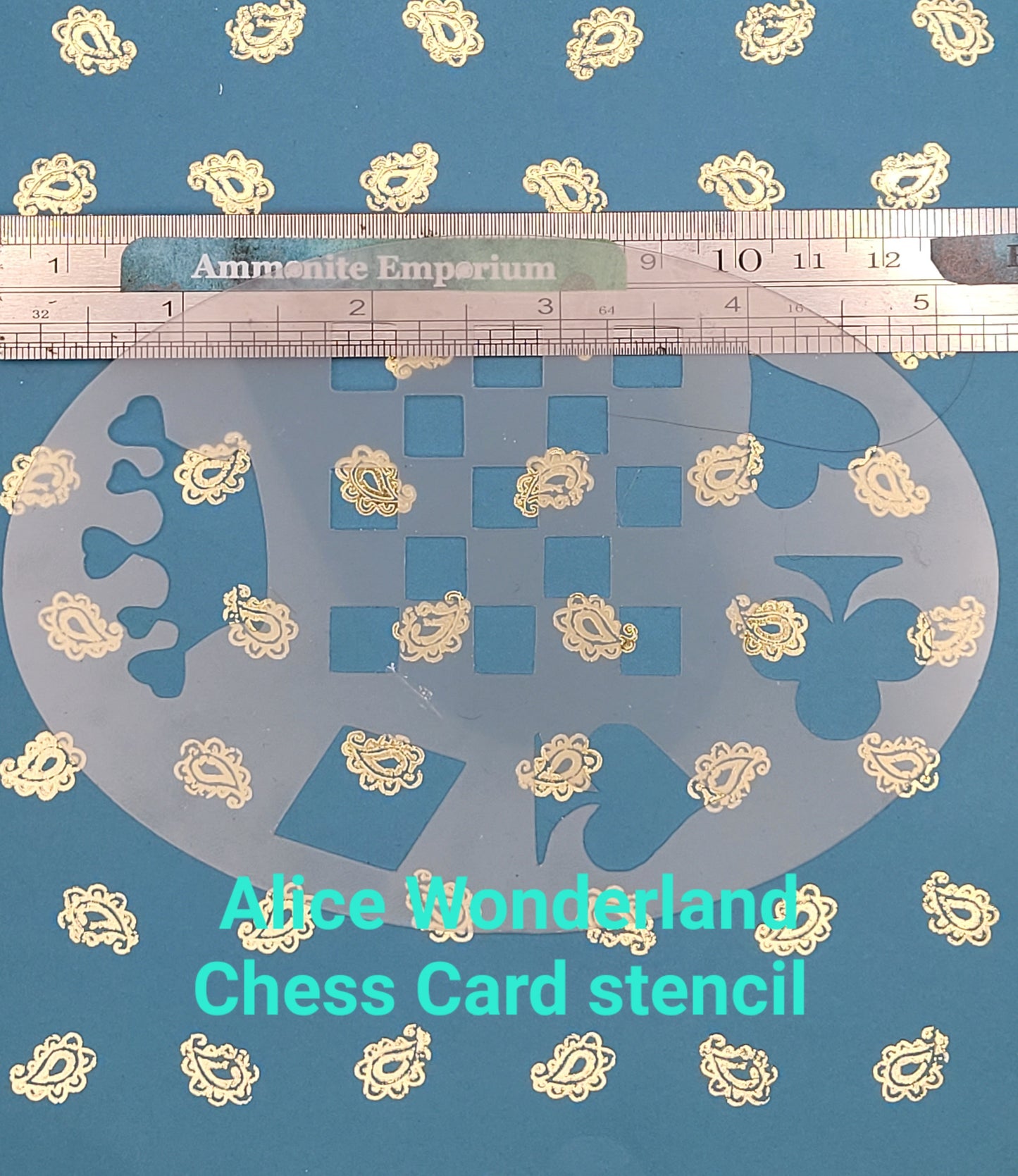 Alice in Wonderland Looking Glass cards chess Stencil face paint bodyart cakecraft