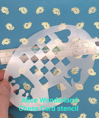 Alice in Wonderland Looking Glass cards chess Stencil face paint bodyart cakecraft