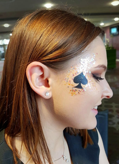 Alice in Wonderland Looking Glass cards chess Stencil face paint bodyart cakecraft