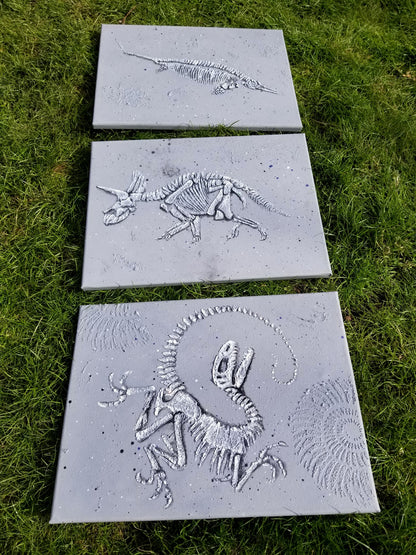 ICTHYOSAUR Faux Fossil Plaster Marine Reptile Fossil Art