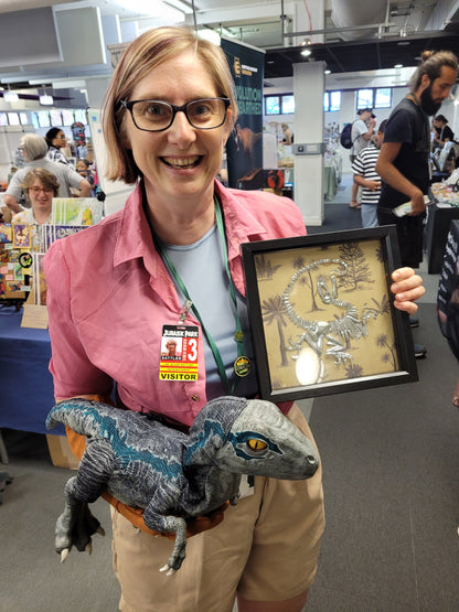 Metal Raptor Dinosaur Skeleton Art (Aluminium Fossil Art)